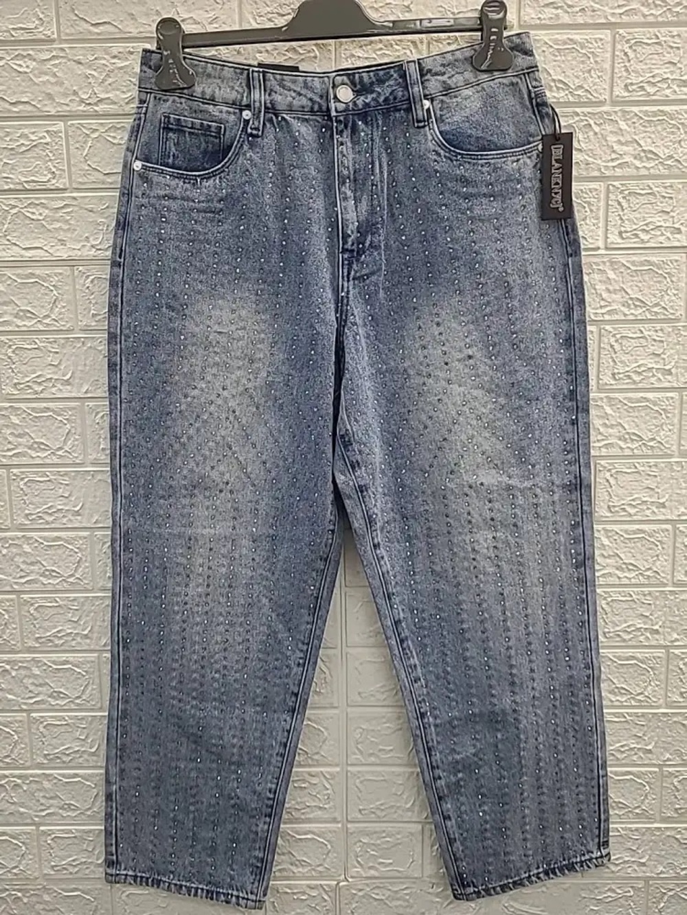 Blank NYC Light Blue Studded Relaxed Jeans